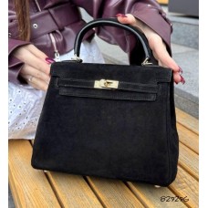 Сумка жіноча натуральна замша колір: Шоколад, Чорна