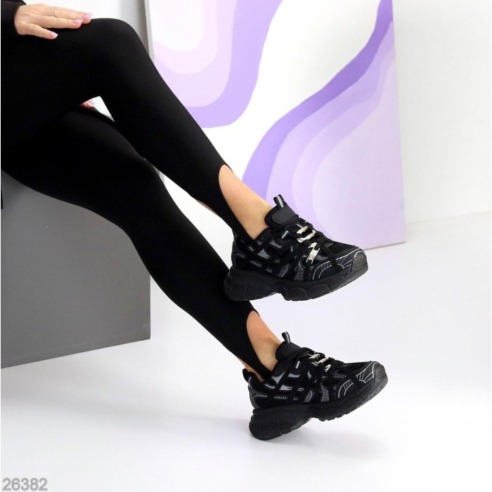 Кросівки жіночі еко-шкіра/текстиль колір-чорний на 35.5,36,37,39р