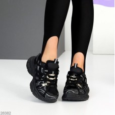 Кросівки жіночі еко-шкіра/текстиль колір-чорний на 35.5,36,37,39р
