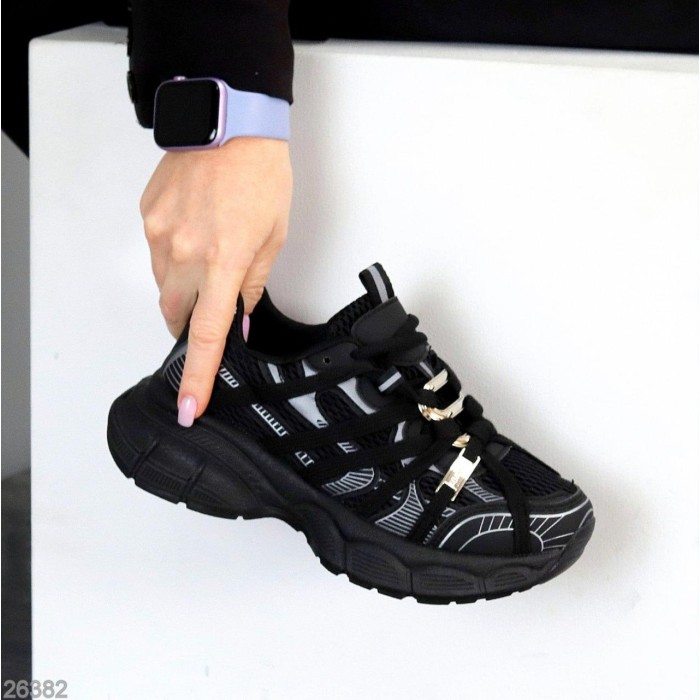 Кросівки жіночі еко-шкіра/текстиль колір-чорний на 35.5,36,37,39р