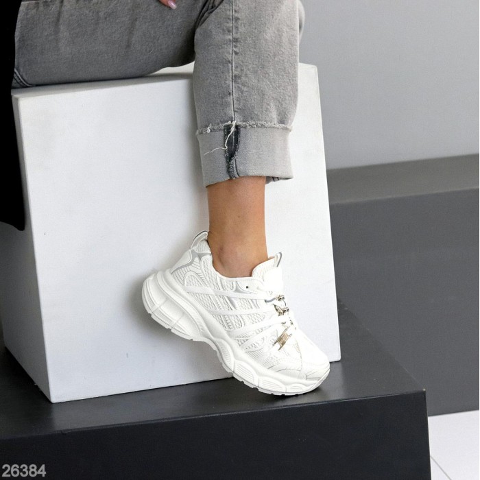 Кросівки жіночі еко-шкіра/текстиль колір-білий на 35.5,37,38р