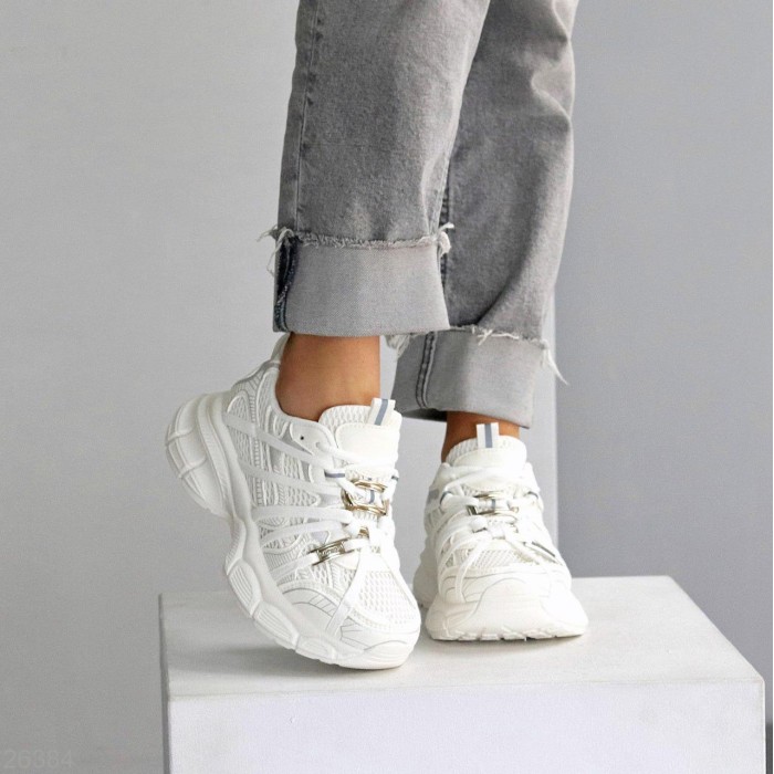 Кросівки жіночі еко-шкіра/текстиль колір-білий на 35.5,37,38р