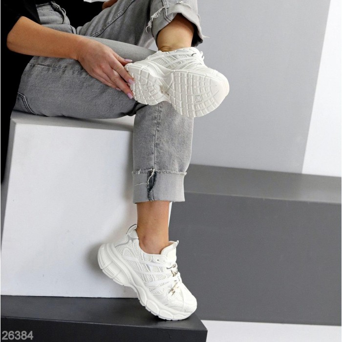 Кросівки жіночі еко-шкіра/текстиль колір-білий на 35.5,37,38р