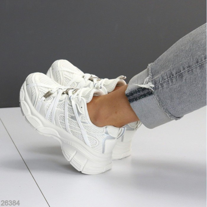 Кросівки жіночі еко-шкіра/текстиль колір-білий на 35.5,37,38р