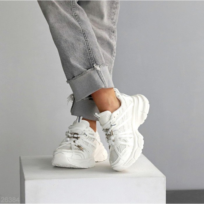 Кросівки жіночі еко-шкіра/текстиль колір-білий на 35.5,37,38р