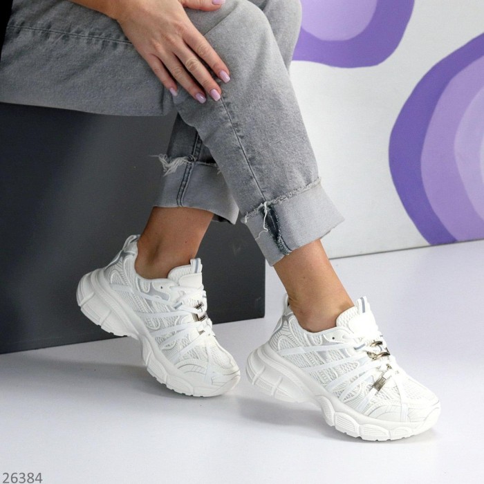 Кросівки жіночі еко-шкіра/текстиль колір-білий на 35.5,37,38р