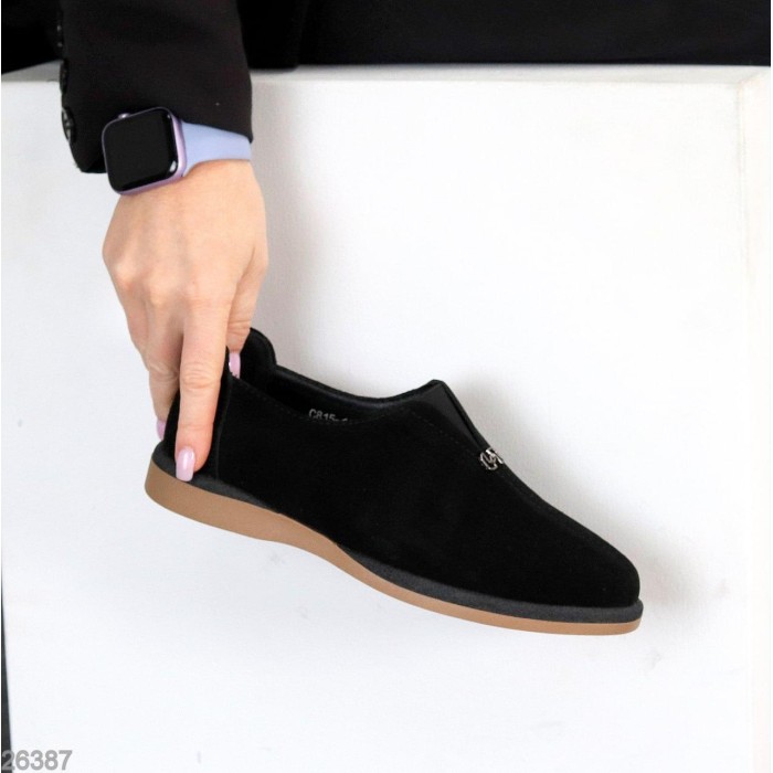 Туфлі жіночі натуральна замша чорні 36,38,39р