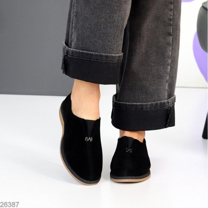 Туфлі жіночі натуральна замша чорні 36,38,39р