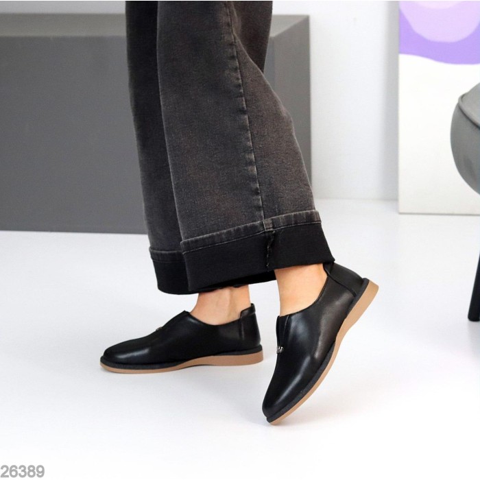 Туфлі жіночі натуральна шкіра чорні 38р