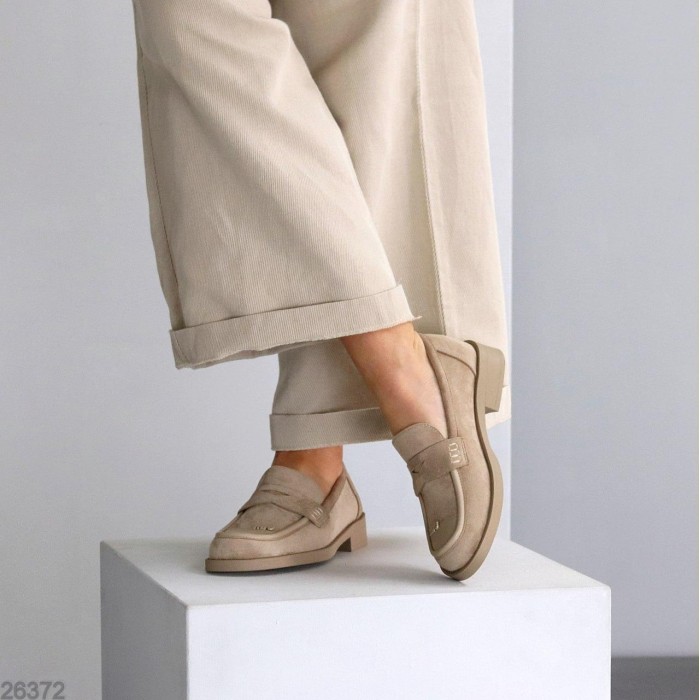 Лофери жіночі еко-замша/еко-шкіра беж на 35.5,37,39р.