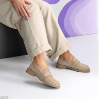 Лофери жіночі еко-замша/еко-шкіра беж на 35.5,37,39р.