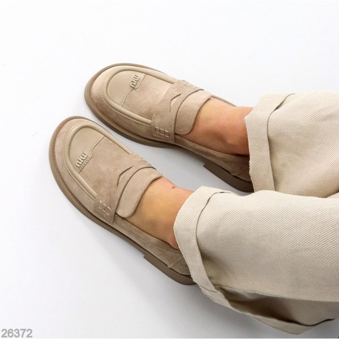 Лофери жіночі еко-замша/еко-шкіра беж на 35.5,37,39р.