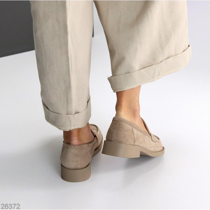 Лофери жіночі еко-замша/еко-шкіра беж на 35.5,37,39р.