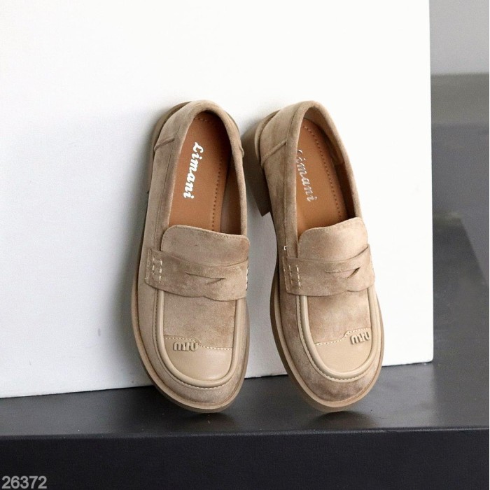 Лофери жіночі еко-замша/еко-шкіра беж на 35.5,37,39р.