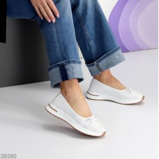 Балетки жіночі натуральна шкіра білі 36,38,39.41р