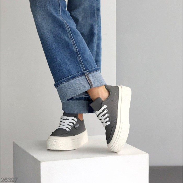 Кеди жіночі еко нубук сірі на 35.5,38,40р