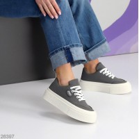 Кеди жіночі еко нубук сірі на 35.5,38,40р