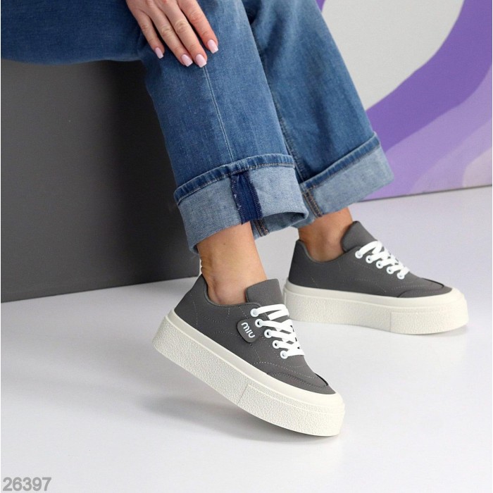 Кеди жіночі еко нубук сірі на 35.5,38,40р