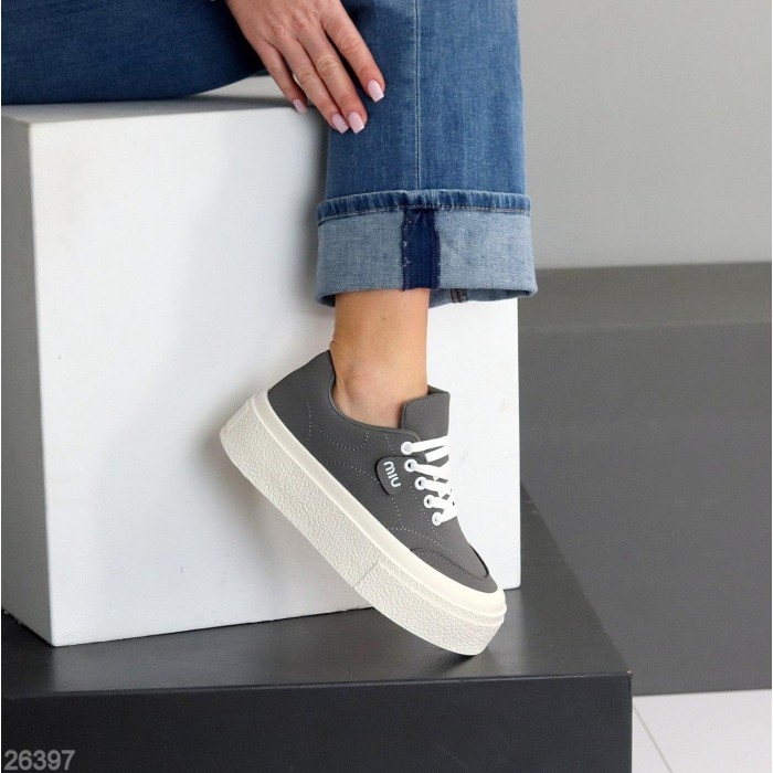 Кеди жіночі еко нубук сірі на 35.5,38,40р