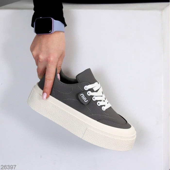 Кеди жіночі еко нубук сірі на 35.5,38,40р