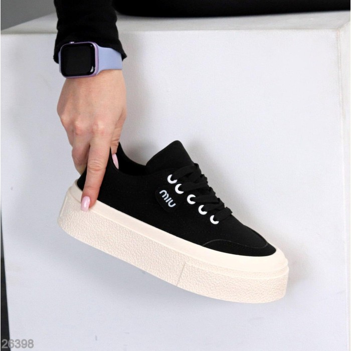 Кеди жіночі еко нубук чорні на 35.5р