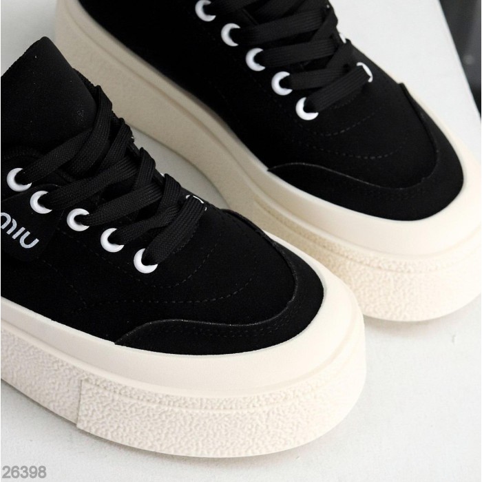 Кеди жіночі еко нубук чорні на 35.5р