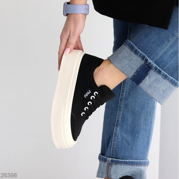 Кеди жіночі еко нубук чорні на 35.5р