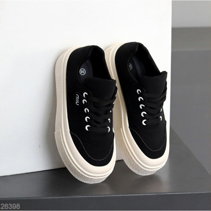 Кеди жіночі еко нубук чорні на 35.5р