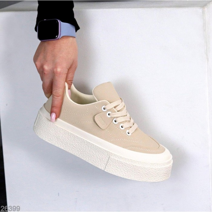 Кеди жіночі еко нубук беж на 35.5,36,37,38,39,40р