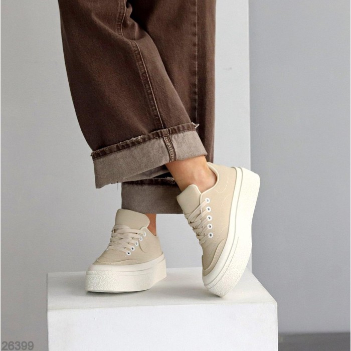 Кеди жіночі еко нубук беж на 35.5,36,37,38,39,40р