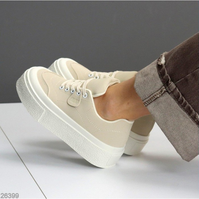 Кеди жіночі еко нубук беж на 35.5,36,37,38,39,40р