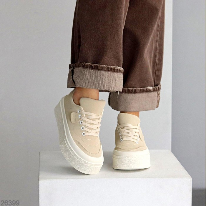 Кеди жіночі еко нубук беж на 35.5,36,37,38,39,40р