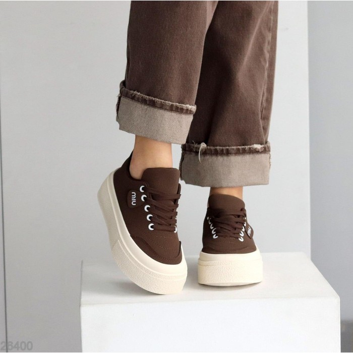 Кеди жіночі еко нубук колір шоколад на 35.5,37,38,39,40р