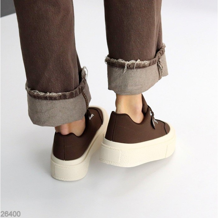 Кеди жіночі еко нубук колір шоколад на 35.5,37,38,39,40р