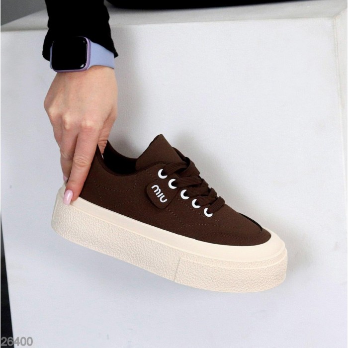 Кеди жіночі еко нубук колір шоколад на 35.5,37,38,39,40р