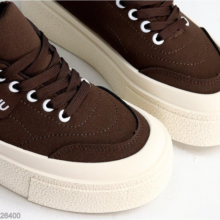 Кеди жіночі еко нубук колір шоколад на 35.5,37,38,39,40р