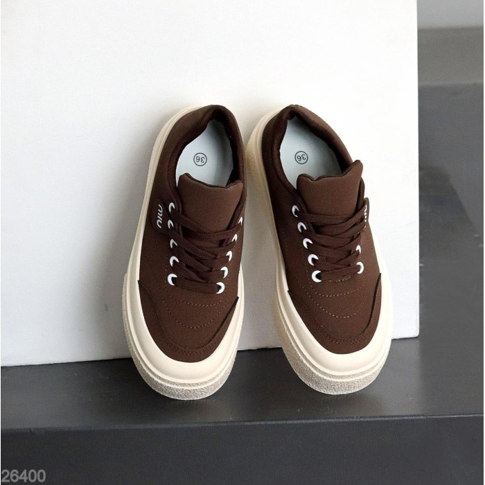 Кеди жіночі еко нубук колір шоколад на 35.5,37,38,39,40р