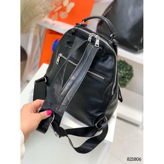 Рюкзак жіночій декор застібки натуральна шкіра.Чорний, Беж, Шоколад