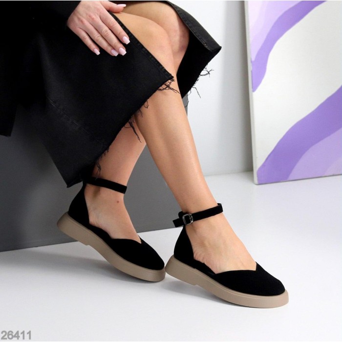 Туфлі жіночі натуральна замша чорні 36,37,38,39р