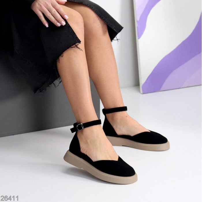 Туфлі жіночі натуральна замша чорні 36,37,38,39р