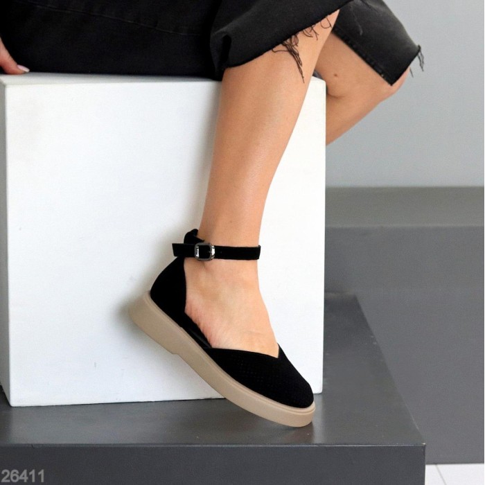 Туфлі жіночі натуральна замша чорні 36,37,38,39р