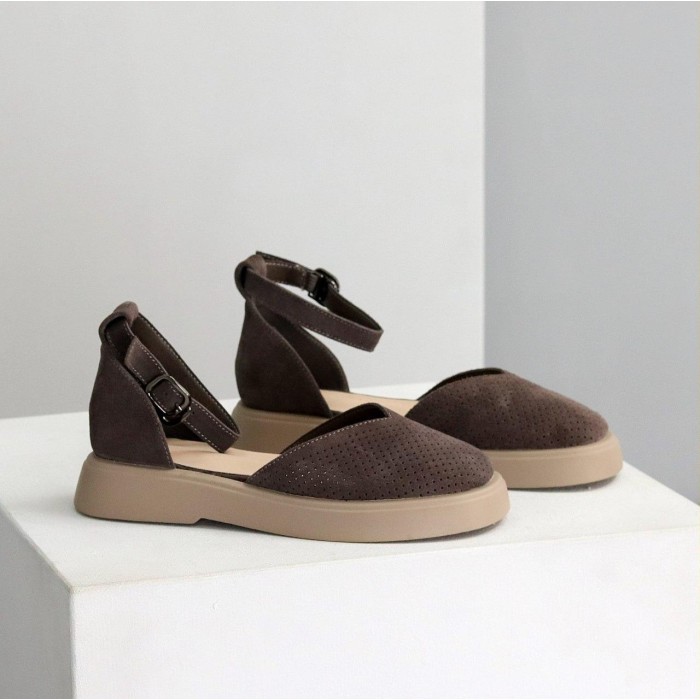 Туфлі жіночі натуральна замша колір-коричневий 37,38,40р