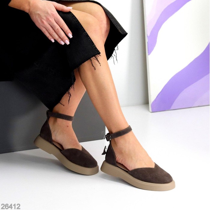 Туфлі жіночі натуральна замша колір-коричневий 37,38,40р