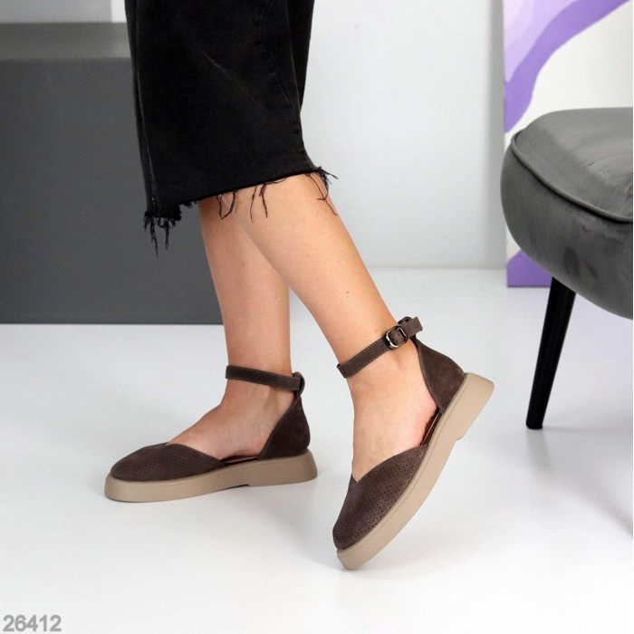 Туфлі жіночі натуральна замша колір-коричневий 37,38,40р