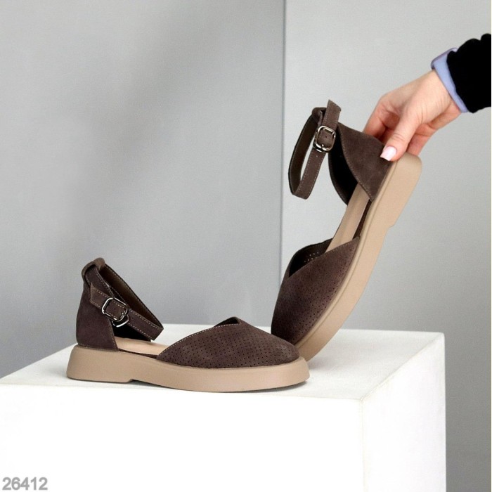 Туфлі жіночі натуральна замша колір-коричневий 37,38,40р