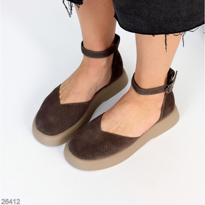 Туфлі жіночі натуральна замша колір-коричневий 37,38,40р