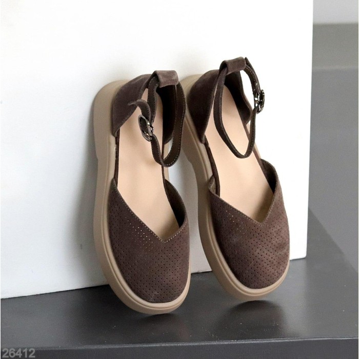 Туфлі жіночі натуральна замша колір-коричневий 37,38,40р