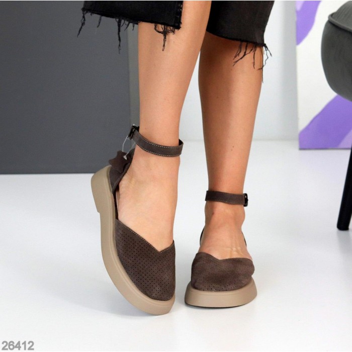 Туфлі жіночі натуральна замша колір-коричневий 37,38,40р