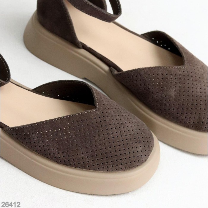 Туфлі жіночі натуральна замша колір-коричневий 37,38,40р