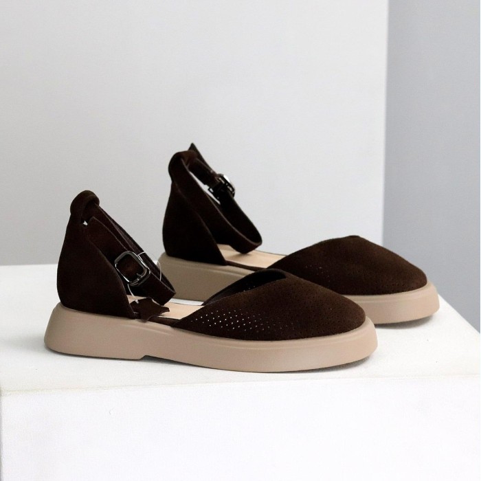 Туфлі жіночі натуральна замша колір-шоколад 36,37,38,39,40р